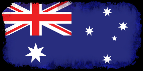 Bandera australiana en marco negro