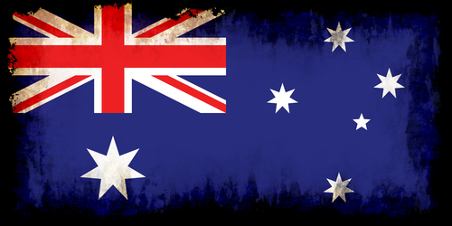 Avustralya bayrağı ile siyah kenarlar