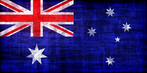 Bandera australiana con manchas de tinta