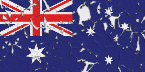 Vlag van Australië geschild uit