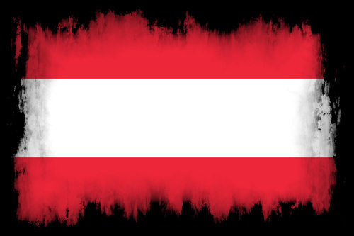 Bandeira austríaca em fundo preto