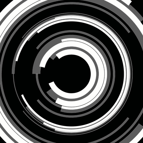 Black and white semi-circles