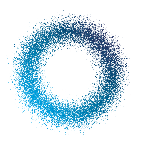 Синяя пунктирная круг