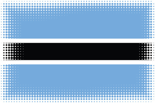 Noktalı resim deseni ile Botsvana bayrağı