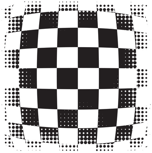 Checkered pattern with halftone effect