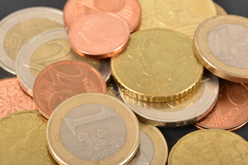 Euro coins close-up