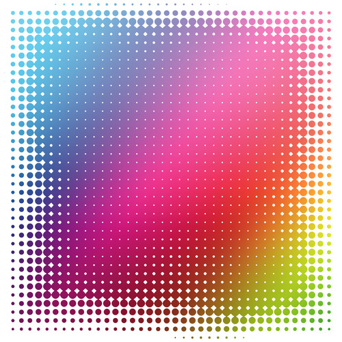 Halftone texture on colorful background