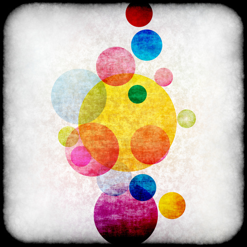 Colored circles with grunge texture