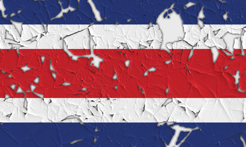 Costa Rica flag with holes