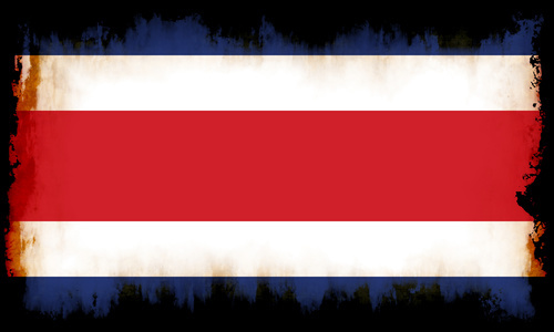 Costa Rica flag with damaged edges