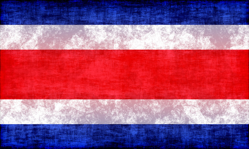 Flagga av Costa Rica med bläck fläckar