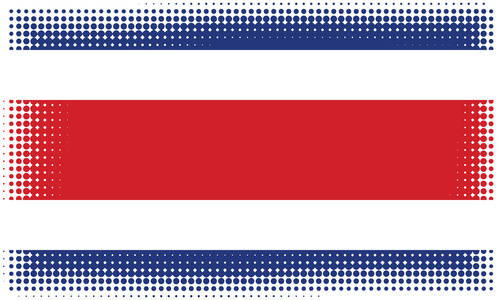 Costa Rica flag halftone effect