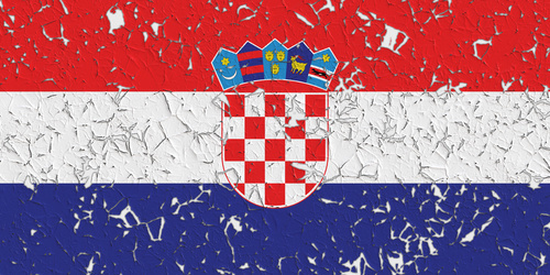 Croatian flag peeled off