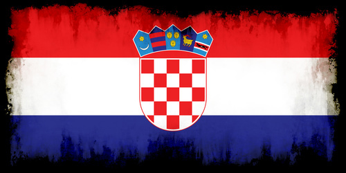 Chorvatská vlajka s burnt hrany
