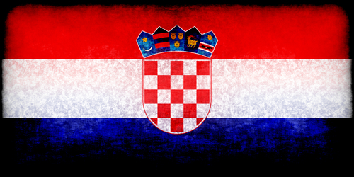 Croatian flag with grunge effect