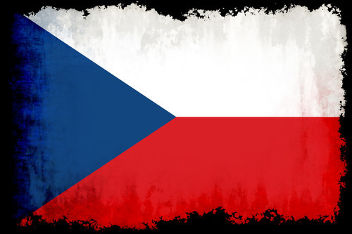 Yanmış kenarları ile Çek bayrağı