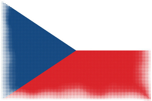 Czech flag halftone pattern