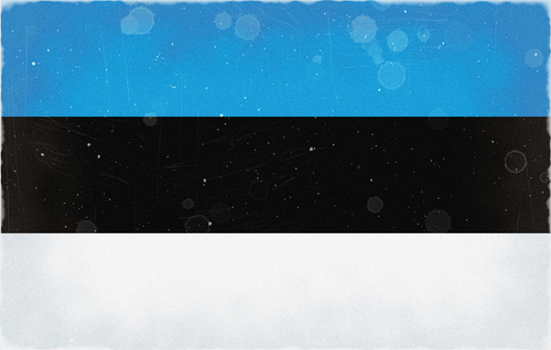 Эстонский флаг с чернилами пятна