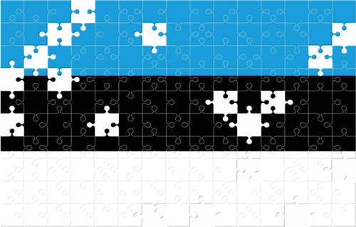 Estonian flag with puzzles