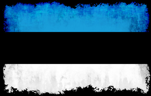 Estonská vlajka s rámem grunge