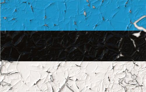 Estniska flaggan med hål