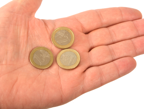 Three euro coins