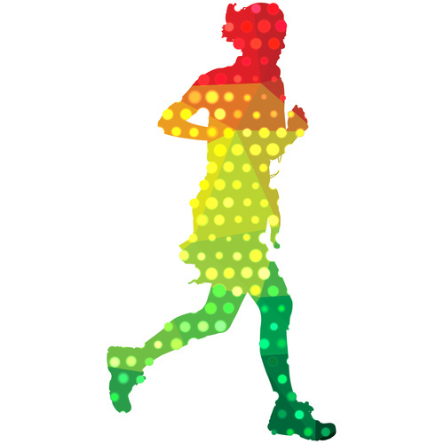 Woman jogging silhouette