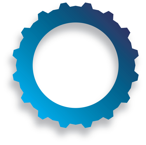 Blue gear icon
