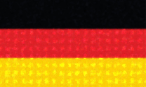 Bandera alemana con el patrón que brilla intensamente