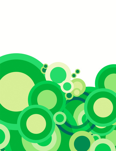 Gröna cirklar retro mönster