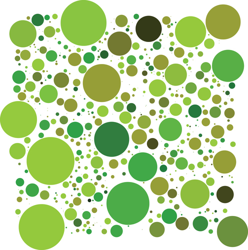 Fondo abstracto de círculos verdes