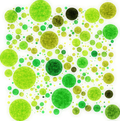 Grunge texture on green dots