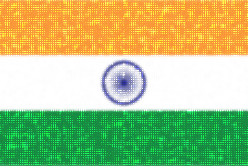 Parlak noktalar ile Hindistan bayrağı