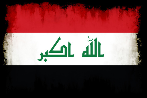 Drapelul Irakului cu marginile arse