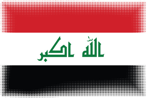 Noktalı resim deseni ile Irak bayrağı