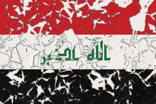 Flagga av Irak skadat