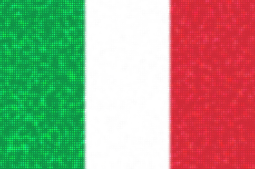 Italian flag with bright dots