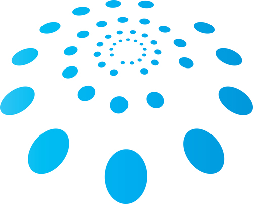 Elemento di disegno di puntini blu