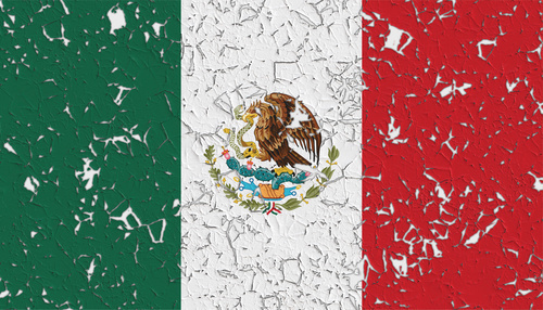 Damaged flag of Mexico