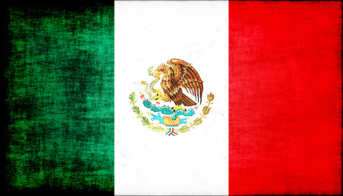 Mexican flag with grunge overlay