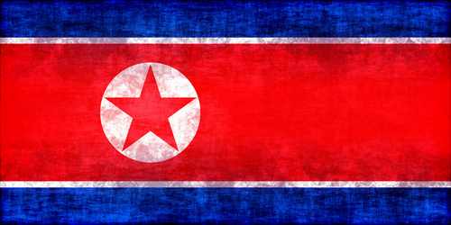 Bandera de Corea del norte con superposición de texturas