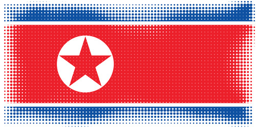 North Korea flag halftone pattern