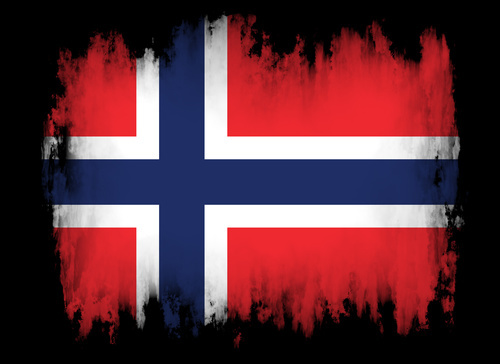 Bandiera norvegese con telaio nero