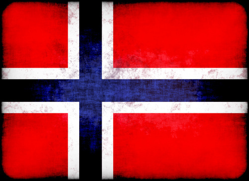 Bandiera norvegese con struttura del grunge