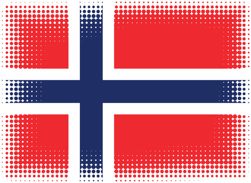 Noktalı resim deseni ile Norveç bayrağı