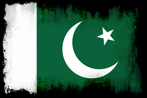 Pakistani flag grunge frame