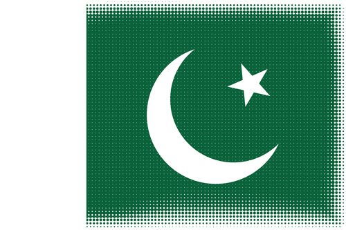 Bandeira do Paquistão com padrão de meio-tom