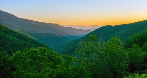 Green hills in the morning