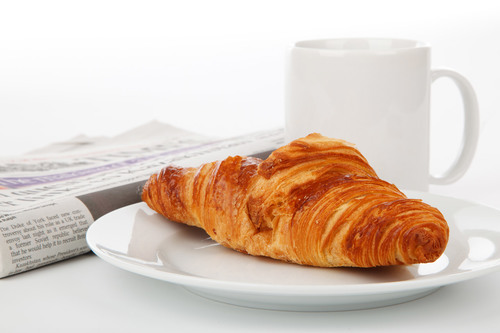Croissant and cup of tea