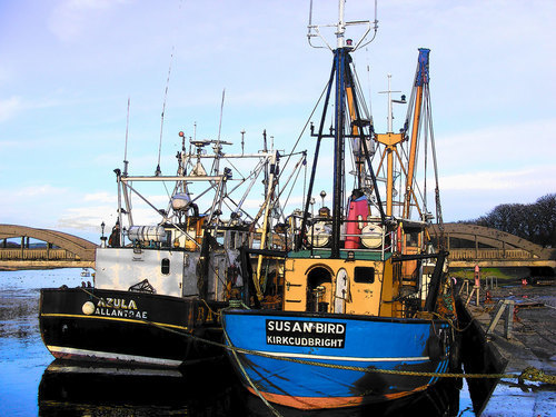 Ilustração de barcos de pesca